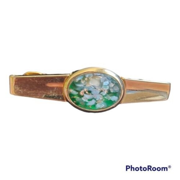 Anson 60s Vintage Confetti Lucite Cufflinks & Tie Bar - Picture 1 of 7